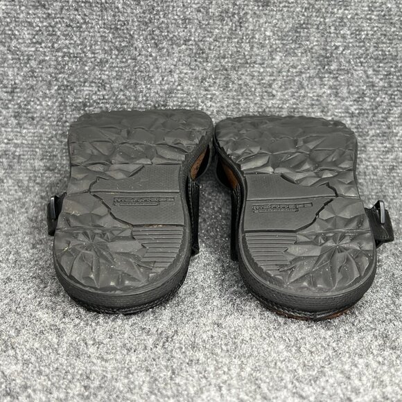Merrell Around Town Sandals Women's Size 8 Black Leather Buckle Strap Slides - Picture 11 of 12